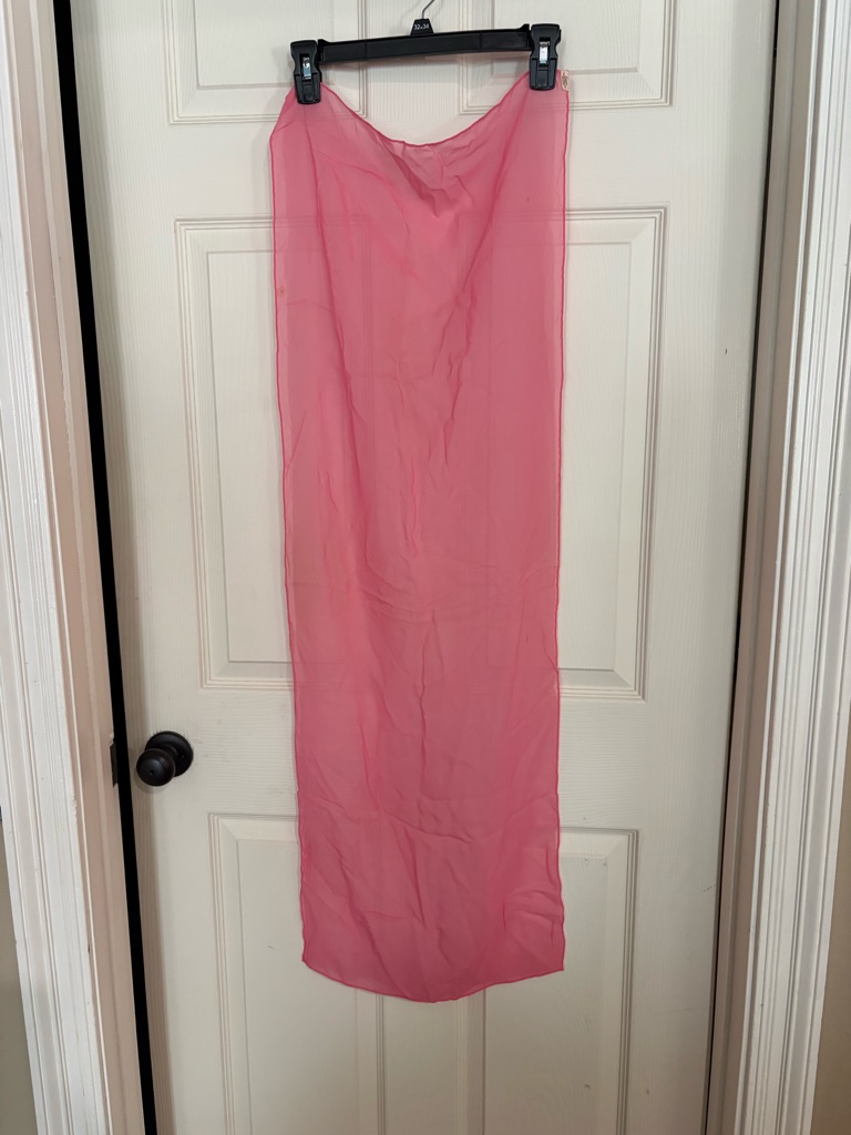 Vintage Sheer Pink Scarf - Lightweight Chiffon